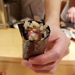 銀座 しのはら - 八寸～マグロべってら手巻き