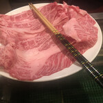 煉瓦屋 - すき焼き、追加肉_(:3 」∠)_