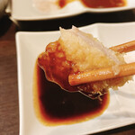 熟成豚 かわむら - 友達の濃口ソースも味見させてもらいました！