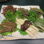 宿屋伝七 - 山菜の盛合わせ
