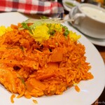 ニューデリ - 2020年10月　ベジビリヤニ【税抜980円】右上のスープ付き。結構ボリュームあります～