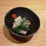 鳥megu - 鶏皮ポン酢はかんずりで…