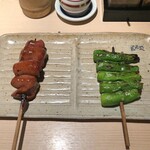 焼鳥 おみ乃 - 血肝 & ししとう
