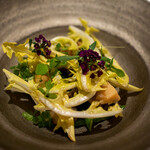 レストラン オオツ - 2021.2 青森産エゾアワビとフランス産タンポポのサラダ