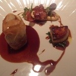 お肉のグリルとフォアグラ