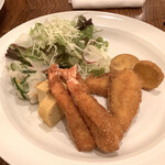 あかねや - 【娘用セット】フライプレート。車えび、鯛、エリンギの3種