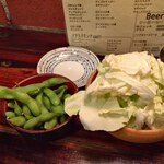 Yakitori Masa - 枝豆・キャベツ