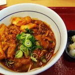 なか卯 - 新カレーそば（￥６４０）、つけもの（￥８０）