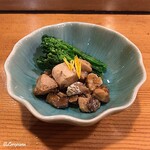 Sushi Hiyouraku - 寒鰤と菜花の炊合せ