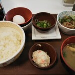 Sukiya - 納豆たまご定食+牛小鉢