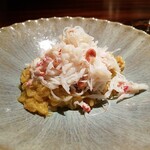 蒼 - 越前ガニのリゾット。てんこ盛り蟹マウンテン。繊維の太い蟹は勿論、蟹出汁のリゾットが悶絶物なのです。
