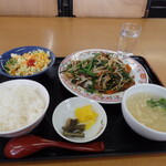 餃子の王将 - ニラレバ炒め＋定食セット