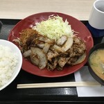 かつや - 牛カツと牛焼肉の合い盛り定食