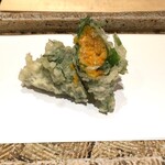 日本橋 蕎ノ字 - うに大葉巻き