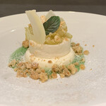 カーサ・デル・チーボ - 岩舘りんご園グラニースミスのスプーマとマスカルポーネのパンナコッタ