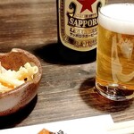 一鴻 - お通しと瓶ビール