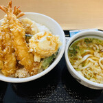 天丼・天ぷら本舗 さん天 - 上海老天丼とうどん 780 さくさくうまい、CPよし