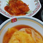 餃子の王将 - 天津飯と海老チリ