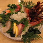 磯魚・イセエビ料理 ふる里 - 伊勢海老入りお刺身盛合せ(二人前)