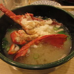 磯魚・イセエビ料理 ふる里 - 伊勢海老頭入りお味噌汁