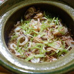 日本料理 太月 - 子持ちヤリイカと三つ葉の炊き込みご飯