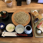 手打蕎麦 まるやま - あなご天せいろ