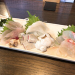 金町製麺 - 刺身の盛り合わせ