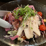 Prosciutto and salted chicken salad