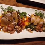フィッシュ グラウンド - 鮮魚カルパッチョ　サワラとホタテ