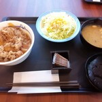 松屋 - プレミアム牛めし＋生野菜