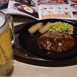 ガスト - ハンバーグステーキ＋アサヒスーパードライ（ジョッキ）