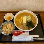 麺好み いまむら - 味噌バターコーン、豚バラとザーサイ中華風炊込み