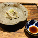 日本橋 蕎ノ字 - ■ 蕎麦がき
      ☆そばの粗挽きは風味豊かな味。
      生わさびと濃いめの蕎麦つゆで頂く。