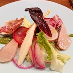 Osteria le Terre - 冷前菜
                        いすみ大原漁港 中村さんの寒鰆 煎り酒 フィノッキエット