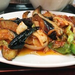 中華料理　玉 - 日替わりの茄子キムチ炒め定食