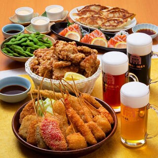 飲み放題付 テーブルオーダー 揚げたてあつあつを 串カツ 唐揚げ食べ放題コース 大きな餃子や自慢の鶏唐揚げ 地ビール飲み放題もついて大変お得な 3980円 少人数のお集まりに最適 道頓堀クラフトビア醸造所 なんばcity ドウトンボリクラフトビアジョウ 飲み放題付 テーブルオーダー 揚げたてあつあつを 串カツ 唐揚げ食べ放題コース 大きな餃子や自慢の鶏唐揚げ 地ビール飲み放題もついて大変お得な 3980円 少人数のお集まりに最適 道頓堀クラフトビア醸造所 なんばcity ドウトンボリクラフトビアジョウ