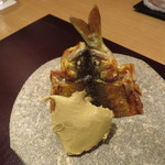 神保町 傳 - 半日干しの鮎焼きと鮎のパテ