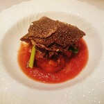 パッソ・ア・パッソ - 鮑のフリット黒トリュフ添え