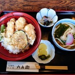 六兵衛 - 令和3年2月
日替わり定食
穴子天丼＋わかめうどん 730円
