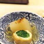 道人 - 淀大根と畑菜のしのだ巻き。