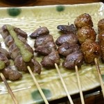 寿司酒房 洛彩 - 2012.08　鶏串、柚子胡椒、心臓、つくね