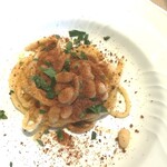 La Brianza - マグロのからすみシャラテッリ。すごく香りがいいです☆ 味わいしっかりのからすみ、もちもちのシャラテッリの麺のボリュームに負けずしっかり主張のあるおいしさ