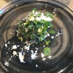 La Brianza - 自家製ギリシャヨーグルトにフレッシュキャビアと(ここ聞き逃し)のお野菜でサラダホワイトアスパラガスのポタージュ、すごくおいしいお野菜！リコッタチーズのよう濃厚ギリシャヨーグルトとフレッシュキャビア贅沢