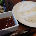 MEAT DINING River：Ve - お肉のソースとご飯※お替わり自由です。
