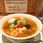 銀座 篝 - 蛤と海老の芳醇soba 味玉トッピング