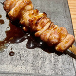 とり茶太郎 - 比内地鶏のぼんじり　あっさりしたタレと脂がいいバランスです