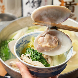 酒の肴に、自信あり！名物「はまぐり鍋」は、〆のラーメンも絶品