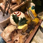 銀座 しのはら -  松葉蟹、あん肝、蒸し寿司