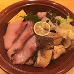 Miyagino Sakanato Akazuno Osushi Sakanagasakana - ランチ：寒ぶり丼！