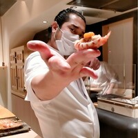 すし昇 - 海老 卵黄